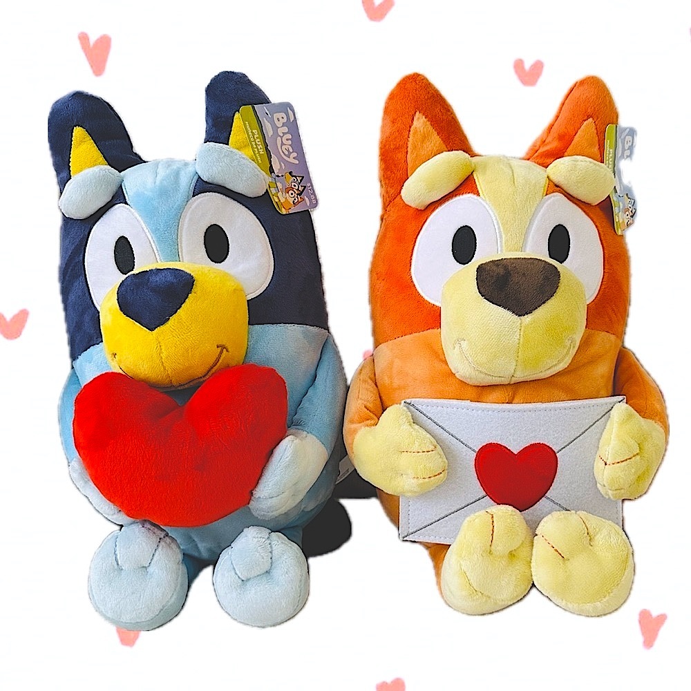 Bluey valentine set - bluey & bingo plushie set